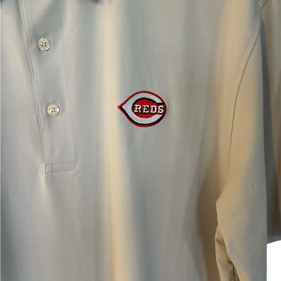 Men's Cincinnati Reds light Gray Tribute Polo - Picture 2 of 4